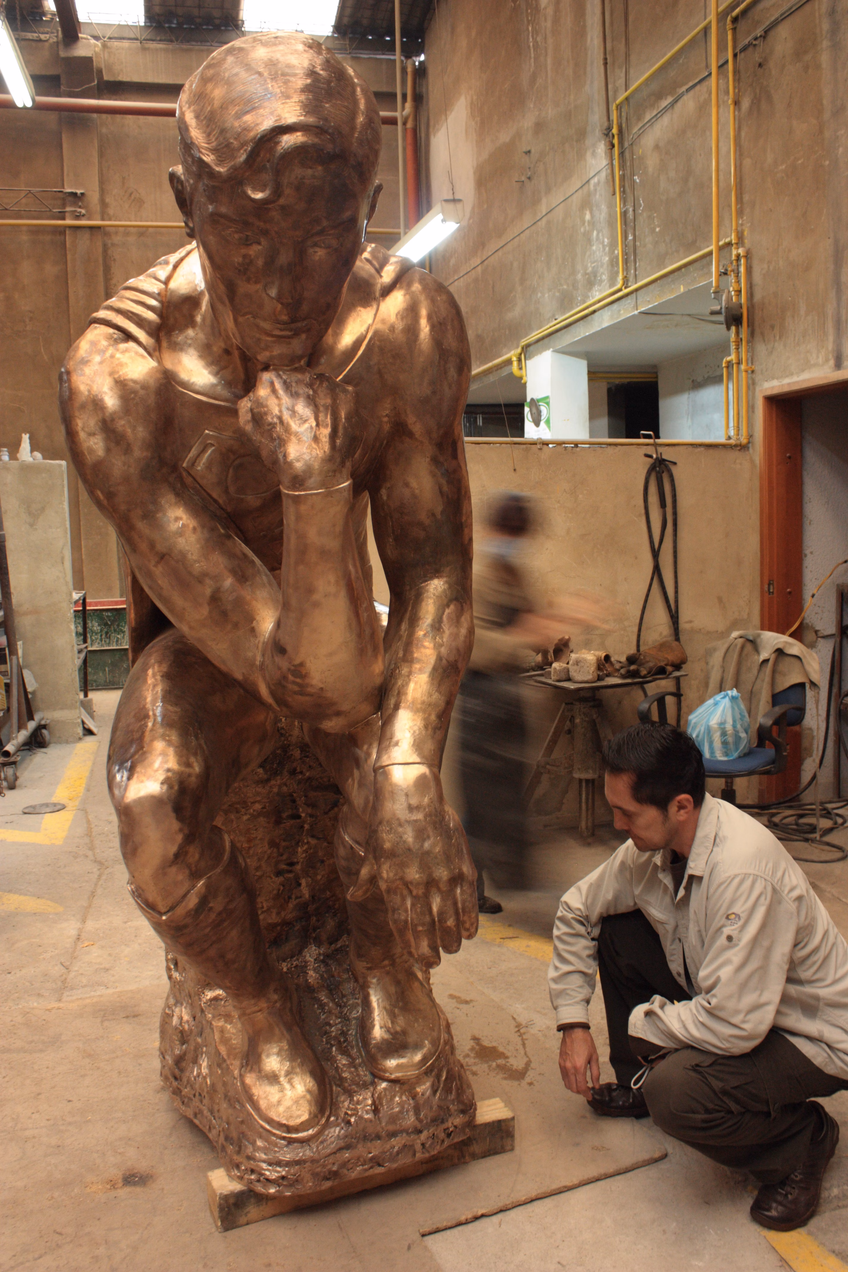 Proceso de taller de la escultura El Pensador